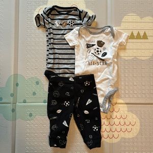 Carter’s 3 piece sports theme baby outfit